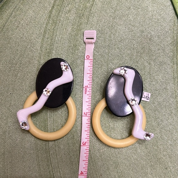 Funky 80s clip on earrings - Picture 4 of 4